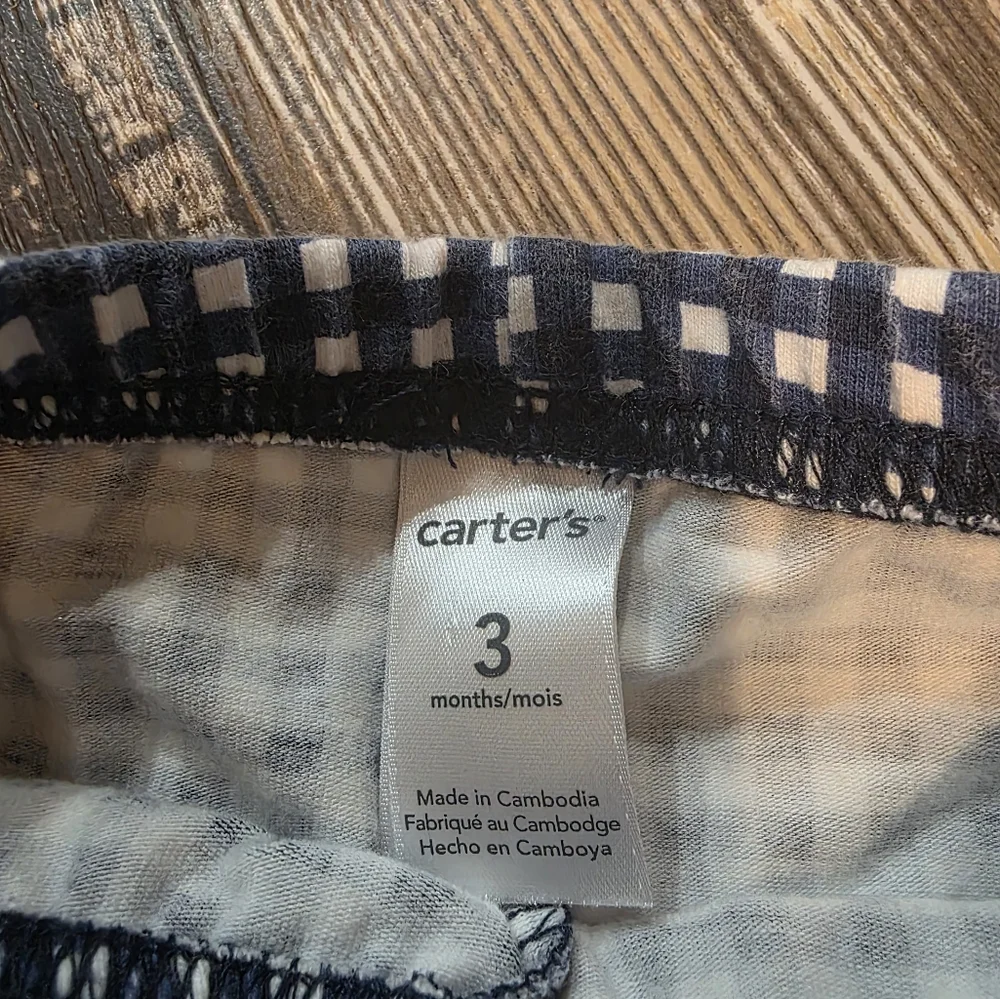 Carter's Navy and White Checkered Leggings